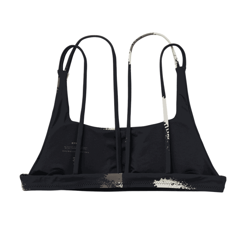 Bodil Strappy Bikini Top Black Allover