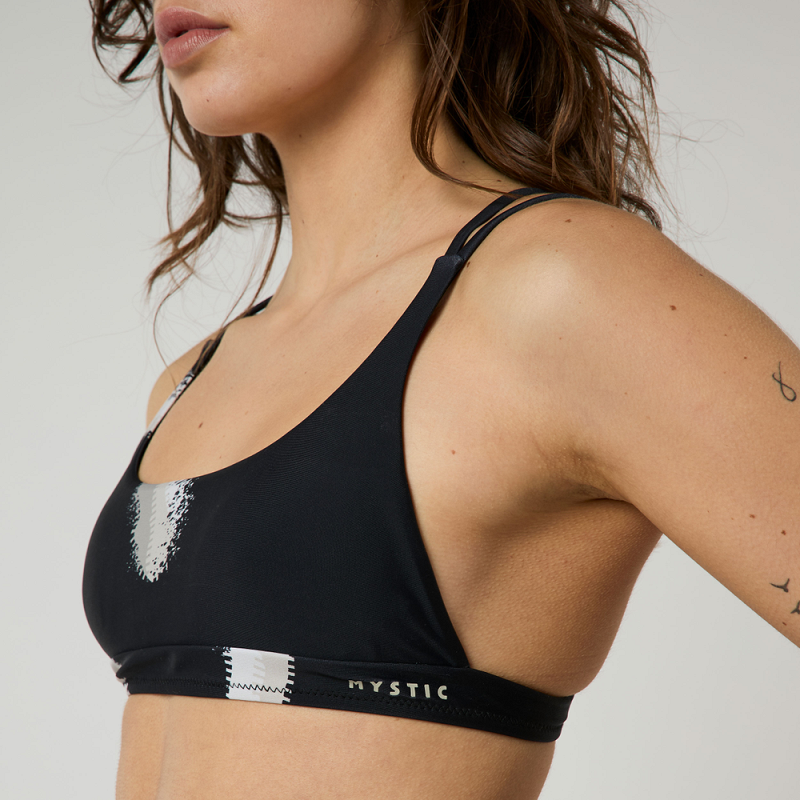 Bodil Strappy Bikini Top Black Allover