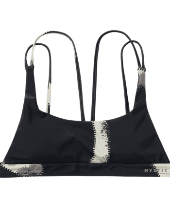 Bodil Strappy Bikini Top Black Allover