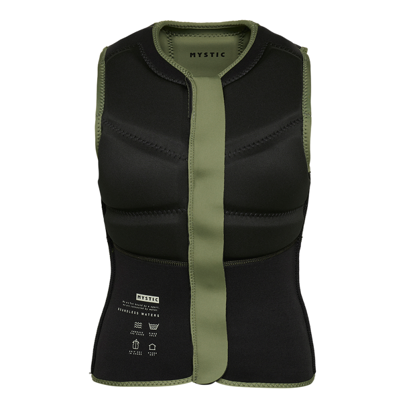 Star Impact Vest Fzip Women Olive Green